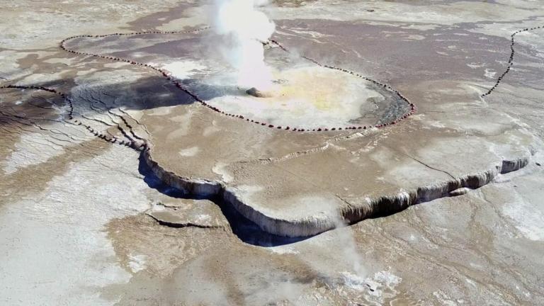 Geyser in the El Tatio geothermal field, Atacama desert